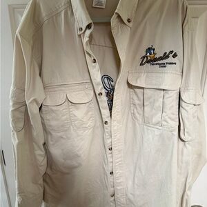 Vintage Disney Beige Lightweight Fishing Shirt Jacket